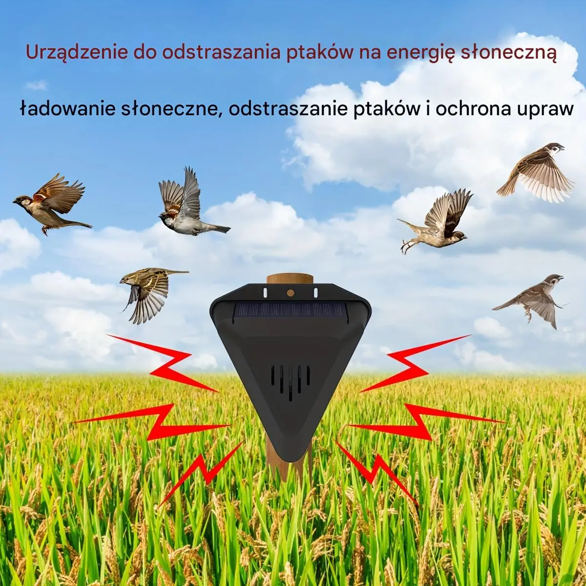 【🔥kup 1 otrzymaj 1 za darmo】📣Uniwersalny alarm dźwiękowy i świetlny odstraszający ptaki na energię słoneczną do sadów, stawów rybnych i pól ryżowych
